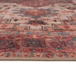 Kukoon Scarlet Distressed Soft Machine Washable Long Hallway Runner Rug in Burgundy - Size: 60 cm x 240 cm - thumbnail 6