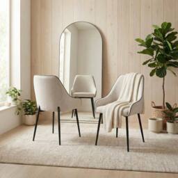 FurnitureboxUK Lulworth Walnut Effect Wood Dining Table 6 Beaumont Chairs in White - thumbnail 7