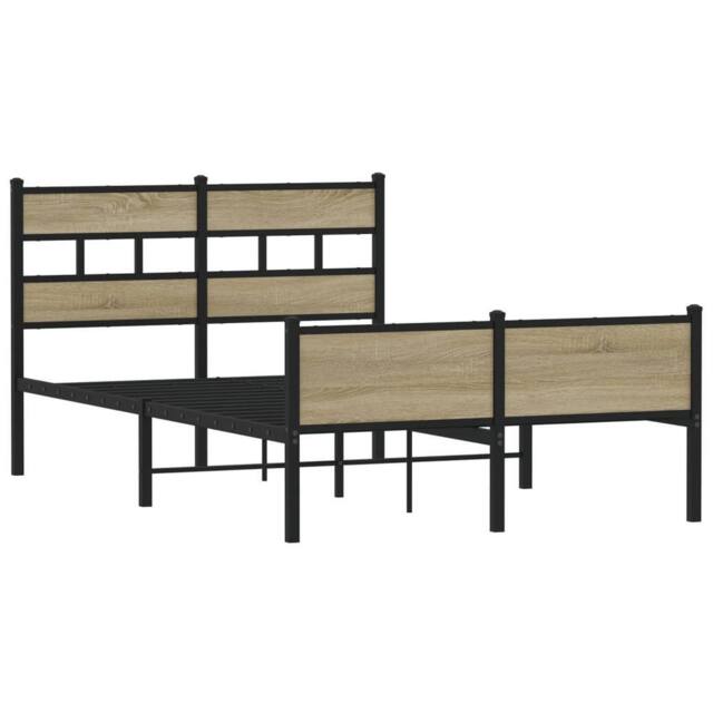 Berkfield Home Elegant Bed Frame without Mattress Sonoma Oak 120x200 cm Engineer in Brown - Size: Small Double - image 1