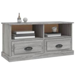 Berkfield Home TV Cabinet Grey Sonoma 93x35.5x45 cm Engineered Wood - thumbnail 4