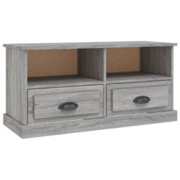 Berkfield Home TV Cabinet Grey Sonoma 93x35.5x45 cm Engineered Wood - thumbnail 1