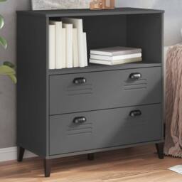 Berkfield Home Bookcase VIKEN Anthracite Grey 80x40x90 cm Engineered Wood in Dark Grey - Size: 80 x 40 x 90 cm - thumbnail 2