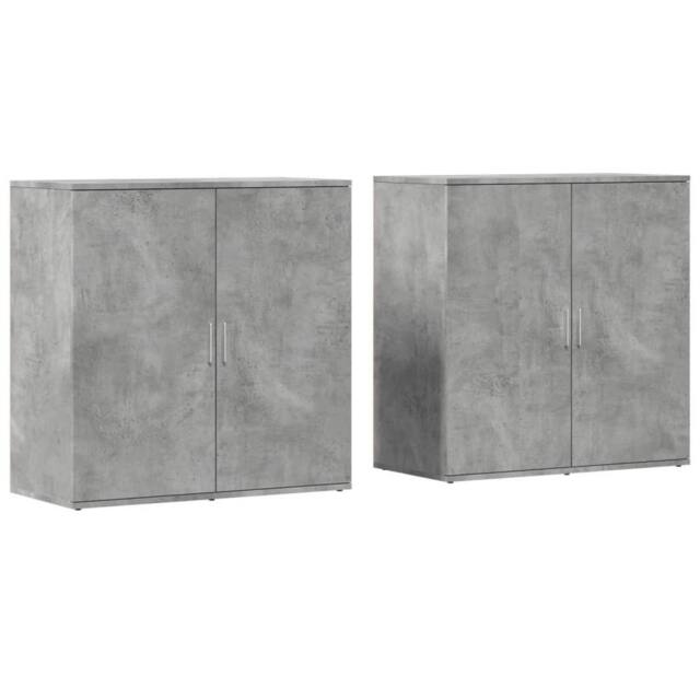Berkfield Home Sideboards 2 pcs Concrete Grey 79x38x80 cm Engineered Wood - Size: 79 x 38 x 80 cm - image 1