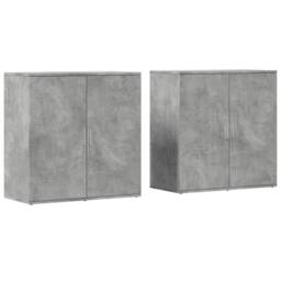 Berkfield Home Sideboards 2 pcs Concrete Grey 79x38x80 cm Engineered Wood - Size: 79 x 38 x 80 cm - thumbnail 1