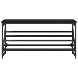 Berkfield Home Shoe Rack Black 90x30x45 cm Engineered Wood - Size: 90 x 30 x 45 cm - thumbnail 4
