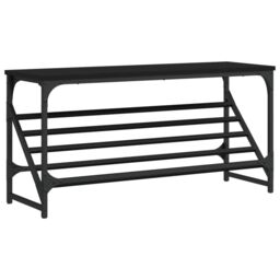 Berkfield Home Shoe Rack Black 90x30x45 cm Engineered Wood - Size: 90 x 30 x 45 cm - thumbnail 2