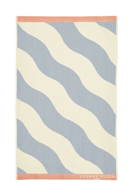 YVONNE ELLEN 'Signature Stripe' Cotton Towel in Baby Blue - Size: Bath Sheet - image 1