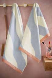 YVONNE ELLEN 'Signature Stripe' Cotton Towel in Baby Blue - Size: Bath Sheet - thumbnail 2