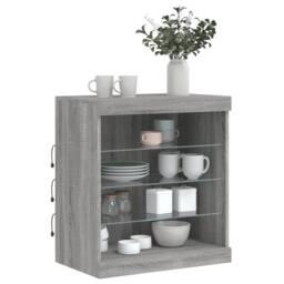 Berkfield Home Sideboard with LED Lights Grey Sonoma 60.5x37x67 cm - thumbnail 4
