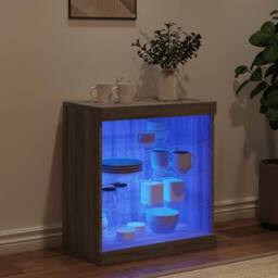 Berkfield Home Sideboard with LED Lights Grey Sonoma 60.5x37x67 cm - thumbnail 1
