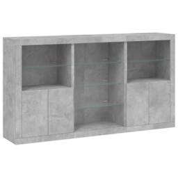 Berkfield Home Sideboard with LED Lights Concrete Grey 181.5x37x100 cm - thumbnail 1