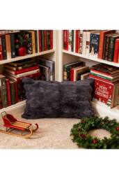 Living and Home Plush Throw Pillow Cover Pillowcase in Dark Grey - thumbnail 2
