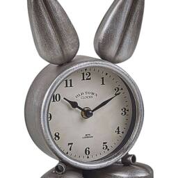 Wyld and Coco Bunny Table Clock Silver Polished Iron - thumbnail 2