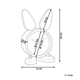 Wyld and Coco Bunny Table Clock Silver Polished Iron - thumbnail 4