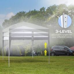 Matteo 3x3m Pop Up Gazebo - Height Adjustable Outdoor Event Shelter - White - thumbnail 5
