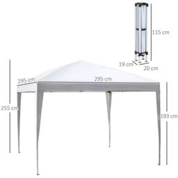 Matteo 3x3m Pop Up Gazebo - Height Adjustable Outdoor Event Shelter - White - thumbnail 3