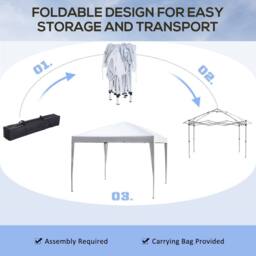 Matteo 3x3m Pop Up Gazebo - Height Adjustable Outdoor Event Shelter - White - thumbnail 6