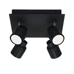 ValueLights Benton Adjustable Spotlight IP44 Rated Bathroom 4 Way Ceiling Light in Black - thumbnail 4