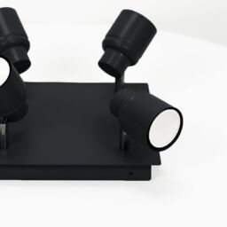 ValueLights Benton Adjustable Spotlight IP44 Rated Bathroom 4 Way Ceiling Light in Black - thumbnail 3