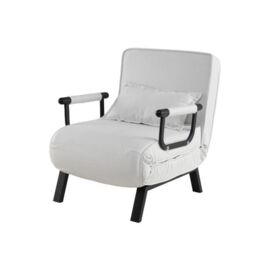 Costway Convertible Sofa Bed 4-in-1 Folding Arm Chair Sleeper in White - thumbnail 2
