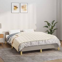 Berkfield Home Weighted Blanket Light Cream 122x183 cm 9 kg Fabric
