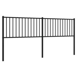 Berkfield Home Metal Headboard Black 200 cm - thumbnail 5