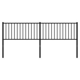 Berkfield Home Metal Headboard Black 200 cm - thumbnail 3