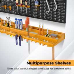 Gymax Garage Tool Storage DIY Storage Wall Mount System With 50 Hooks in Yellow - thumbnail 5
