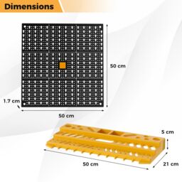 Gymax Garage Tool Storage DIY Storage Wall Mount System With 50 Hooks in Yellow - thumbnail 2
