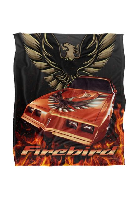 General Motors Pontiac Firebird Flames Silky Touch Super Soft Throw Blanket 152 X 127 cm in White - image 1