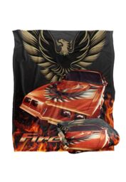 General Motors Pontiac Firebird Flames Silky Touch Super Soft Throw Blanket 152 X 127 cm in White - thumbnail 2