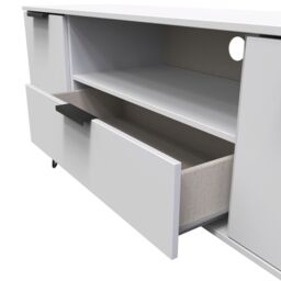 Ready Assembled 2 U Fuji 2 Door 1 Drawer Wide TV Unit (Ready Assembled) in Mid Grey - thumbnail 5