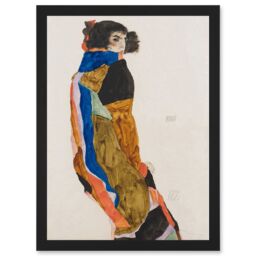 Artery8 Egon Schiele Moa Dancer Artwork Framed Wall Art Print A4 in Black - thumbnail 1