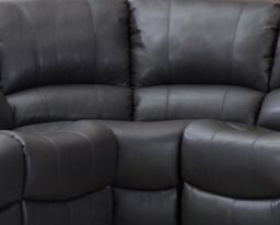 Furnishings For Less UK Minnesota Leather Reclining Corner Sofa 5 Seater Manual Recliner Comfortable Padded Arms With Drinks Tray in Grey - thumbnail 2