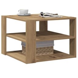Berkfield Home Coffee Table Artisan Oak 58x58x40 cm Engineered Wood in Brown - Size: 58 x 58 x 40 cm - thumbnail 3