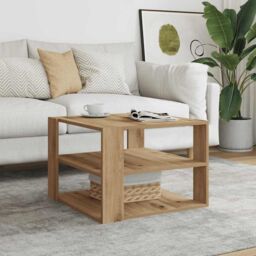 Berkfield Home Coffee Table Artisan Oak 58x58x40 cm Engineered Wood in Brown - Size: 58 x 58 x 40 cm - thumbnail 1