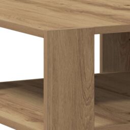 Berkfield Home Coffee Table Artisan Oak 58x58x40 cm Engineered Wood in Brown - Size: 58 x 58 x 40 cm - thumbnail 7