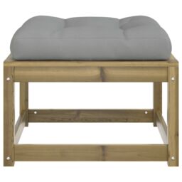 Berkfield Home Garden Footstool with Cushions Impregnated Wood Pine in Brown - thumbnail 6