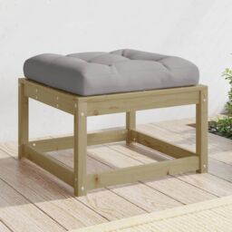Berkfield Home Garden Footstool with Cushions Impregnated Wood Pine in Brown - thumbnail 1
