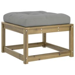 Berkfield Home Garden Footstool with Cushions Impregnated Wood Pine in Brown - thumbnail 7
