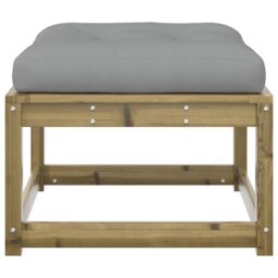 Berkfield Home Garden Footstool with Cushions Impregnated Wood Pine in Brown - thumbnail 5