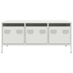 Berkfield Home Sturdy Coffee Table White 101.5x50x43.5 cm Cold-rolled Steel - thumbnail 4