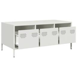 Berkfield Home Sturdy Coffee Table White 101.5x50x43.5 cm Cold-rolled Steel - thumbnail 5