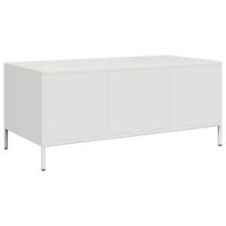 Berkfield Home Sturdy Coffee Table White 101.5x50x43.5 cm Cold-rolled Steel - thumbnail 7