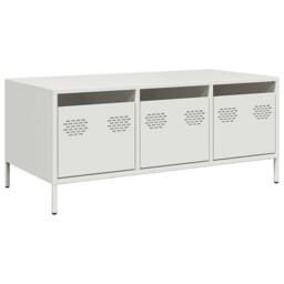 Berkfield Home Sturdy Coffee Table White 101.5x50x43.5 cm Cold-rolled Steel - thumbnail 3