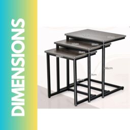 Pirlo Plush 3 Pc C-Shaped Nesting Tables Living Room Furniture in Light Oak - thumbnail 5