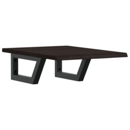 Berkfield Home Basin Shelf Wall Mounted Steel & Solid Wood Oak in Brown - thumbnail 2