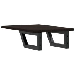 Berkfield Home Basin Shelf Wall Mounted Steel & Solid Wood Oak in Brown - thumbnail 6