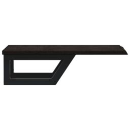 Berkfield Home Basin Shelf Wall Mounted Steel & Solid Wood Oak in Brown - thumbnail 5