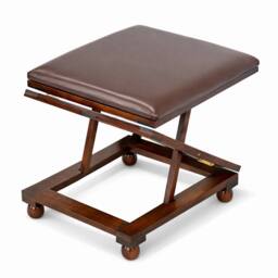 EONLION NEW Folding Leather Footstool Padded Foot Leg Rest in Brown - thumbnail 3